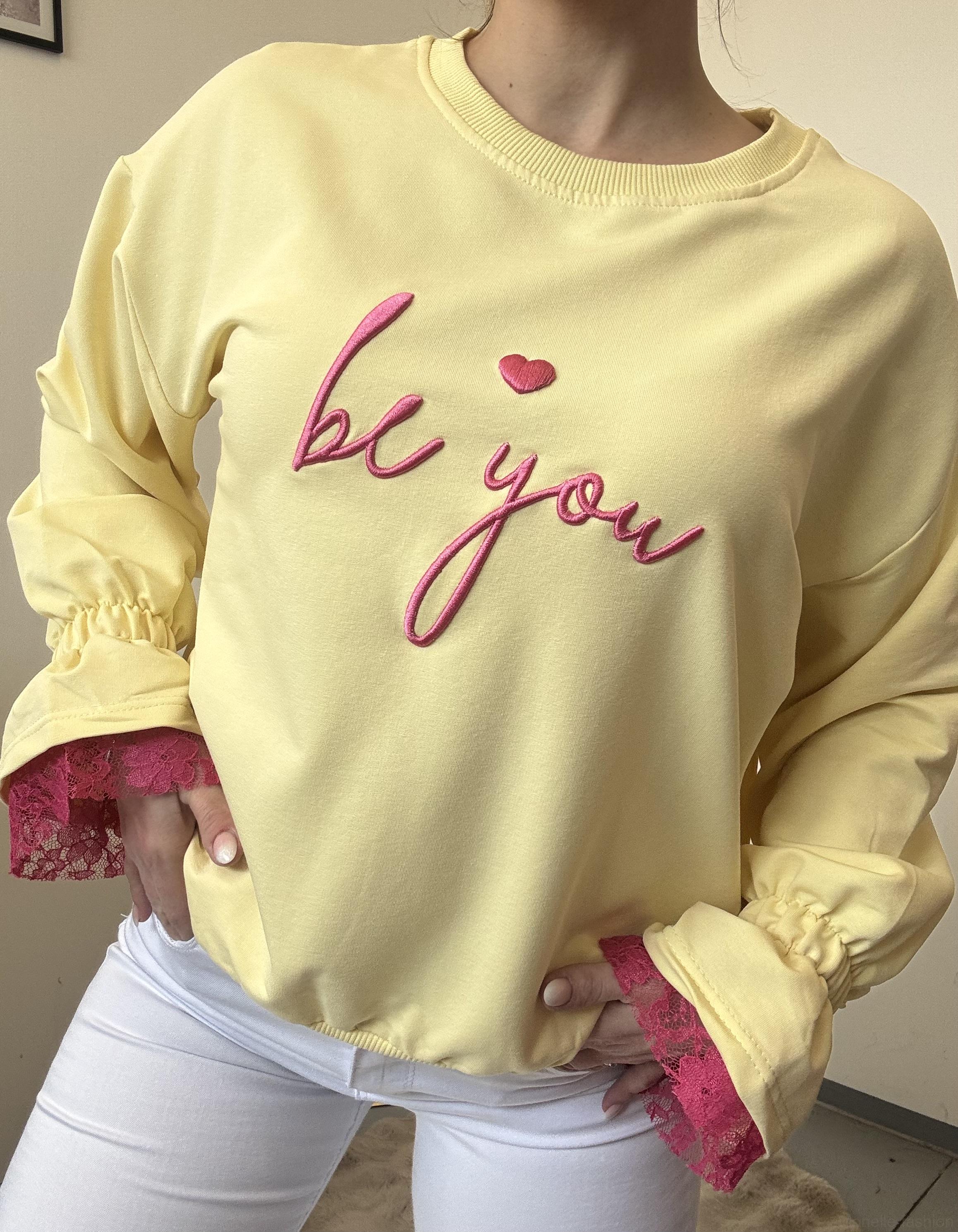 Dámská mikina Be You s krajkovými rukávy