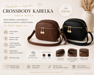 Crossbody kabelka Erick Style – černá / hnědá