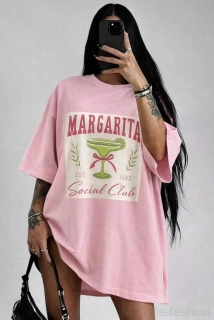 Dámské tričko-šaty Margarita – růžové