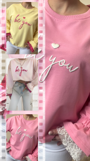 Dámská mikina Be You s krajkovými rukávy